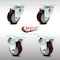 Service Caster 3.5 Inch SS Maroon Polyurethane Swivel Top Plate Caster Set with 2 Rigid SCC SCC-SS20S3514-PPUB-MRN-2-R3514-2 - alternate 1